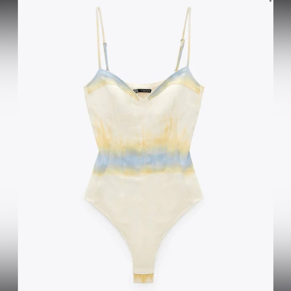 Zara Satin Tie-Dye Bodysuit